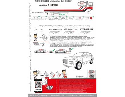 Tažné zařízení Jaecoo 5  SHS-H / Hybrid 01/2024->