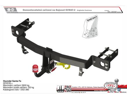 Tažné zařízení Hyundai Santa Fe 02/2018->12/2020