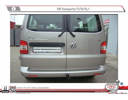 Tažné zařízení VOLKSWAGEN Transporter T6 08/2015->10/2019, Van / Multivan / Caravelle