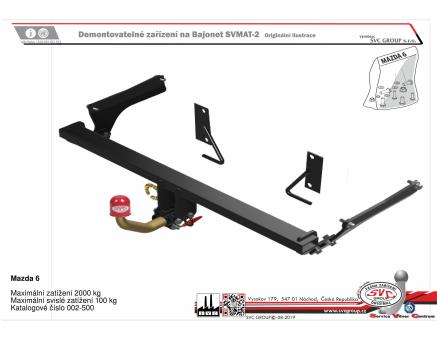 Tažné zařízení Mazda 6 11/2012->2018->, Kombi