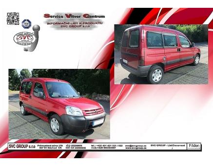 Tažné zařízení Citroën Berlingo 01/1996->02/2008, L-1 Standardní - (L / M)